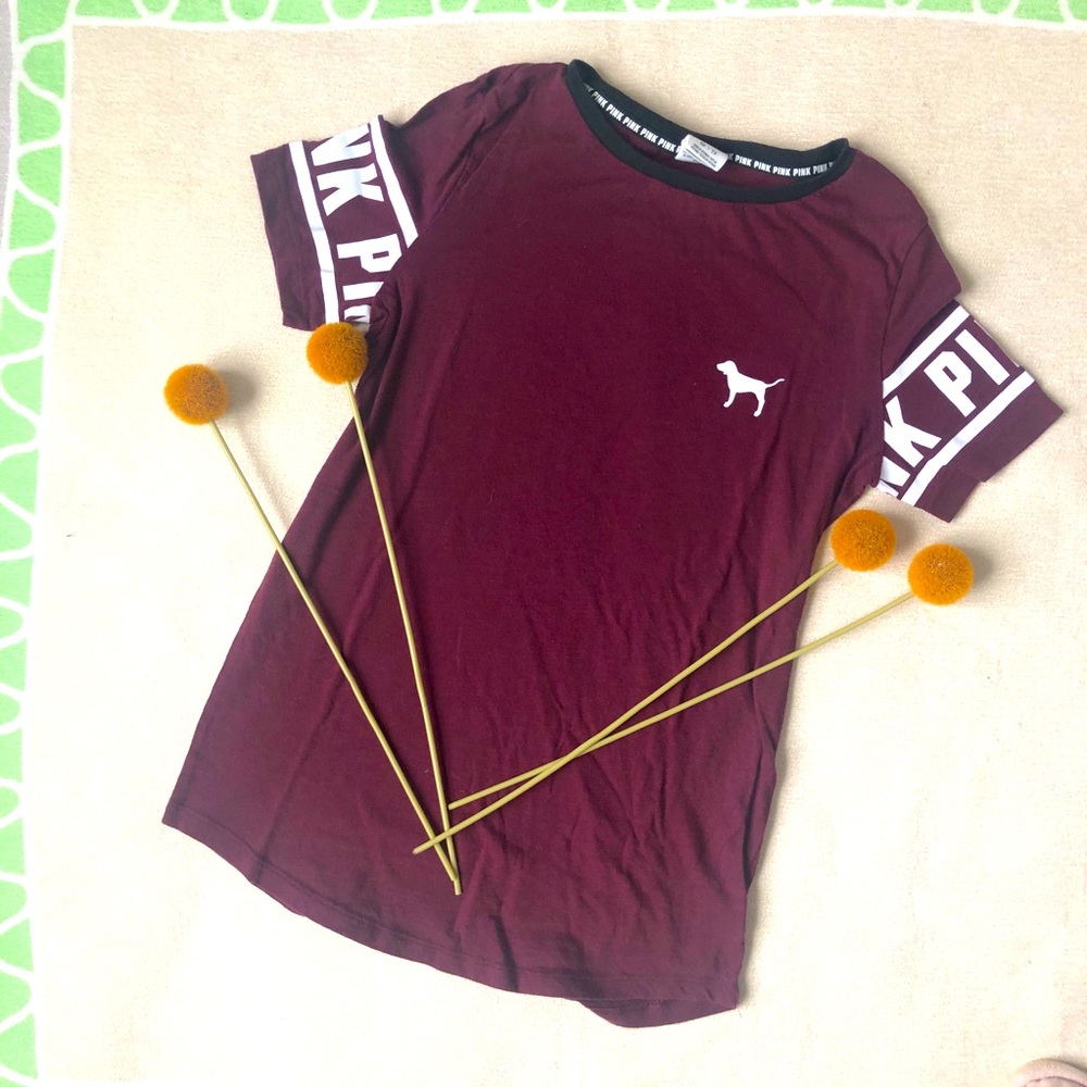 PINK BURGUNDY TEE